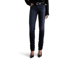 AG Adriano Goldschmied Black The Middi Ankle Mid-Rise Legging Jeans Size 28